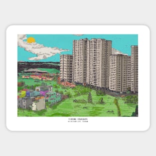 Vinhomes Grand Park Skyscrapers Top View Saigon Vietnam Illustration Sticker